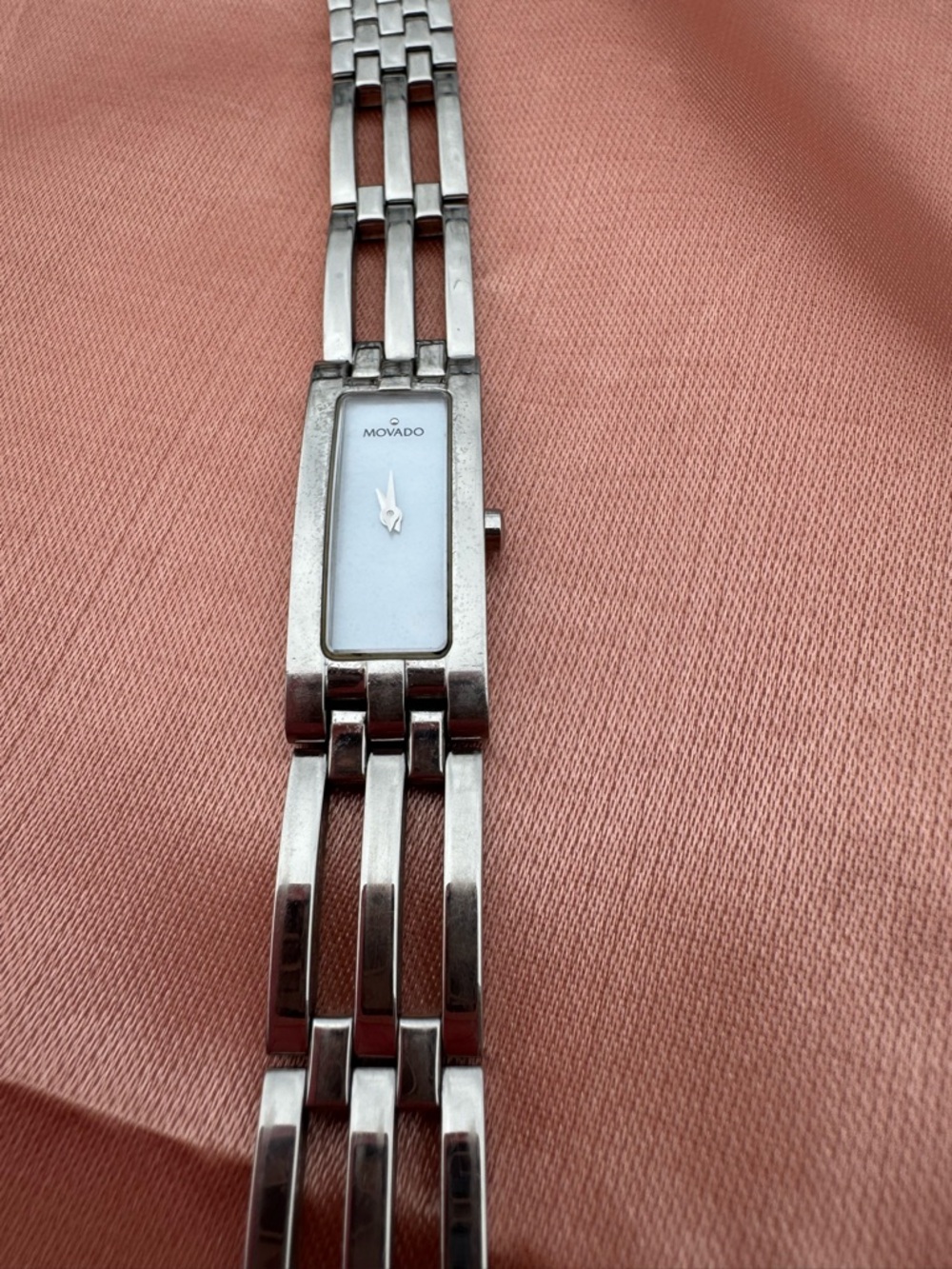 Movado Silver Esperanza Bracelet Watch with White Mother-of-Pearl Dial - Picture 3 of 10